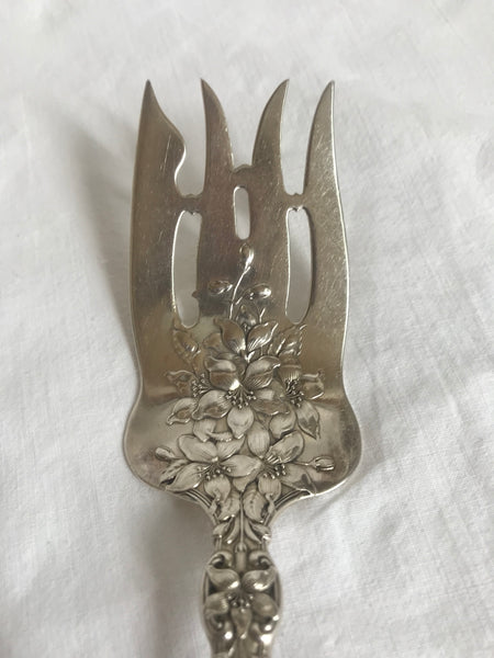Cold Meat Fork. Sterling Silver Alving Old Orange Blossom. G monogram. 9"