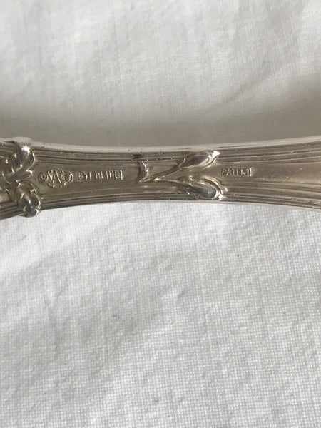 Cold Meat Fork. Sterling Silver Alving Old Orange Blossom. G monogram. 9"