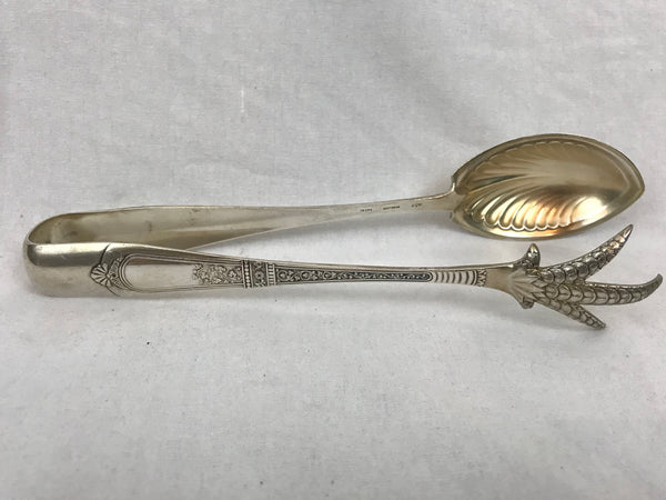 Gorham Sterling Silver Chicken or Large Ice Tongs. Domestic Pattern. Claw. 9.25"