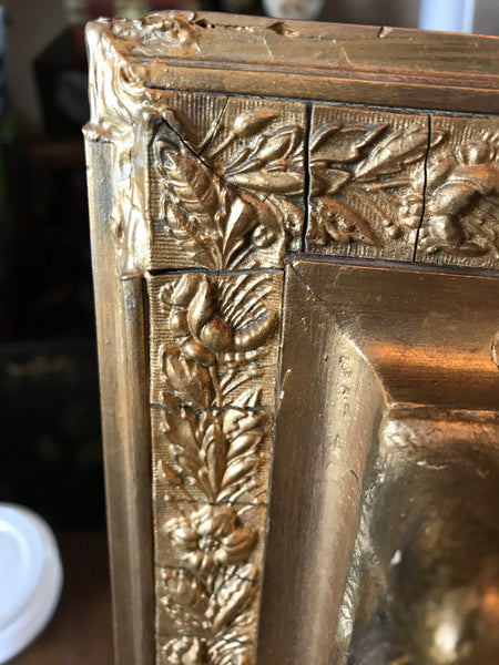 Original Oil Painting on Board. European Village 19th Century.