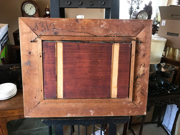 Original Oil Painting on Board. European Village 19th Century.