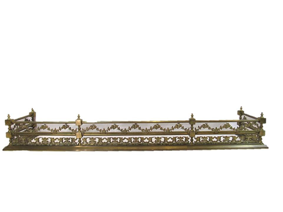 French 19th century brass fireplace fender